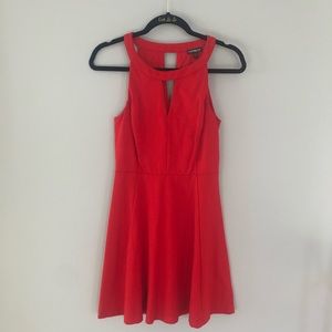 Express red fit and flare dress